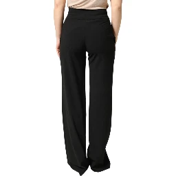 Black High Waist Straight Trouser Formal Pants