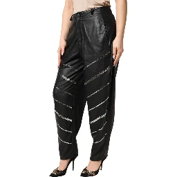 Black Embellished Tapered  Pants