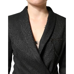 Black Double Breasted Pants Blazer Jacket 2 Piece Suit