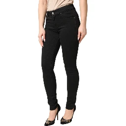 Black Cotton Stretch Skinny Denim Jeans