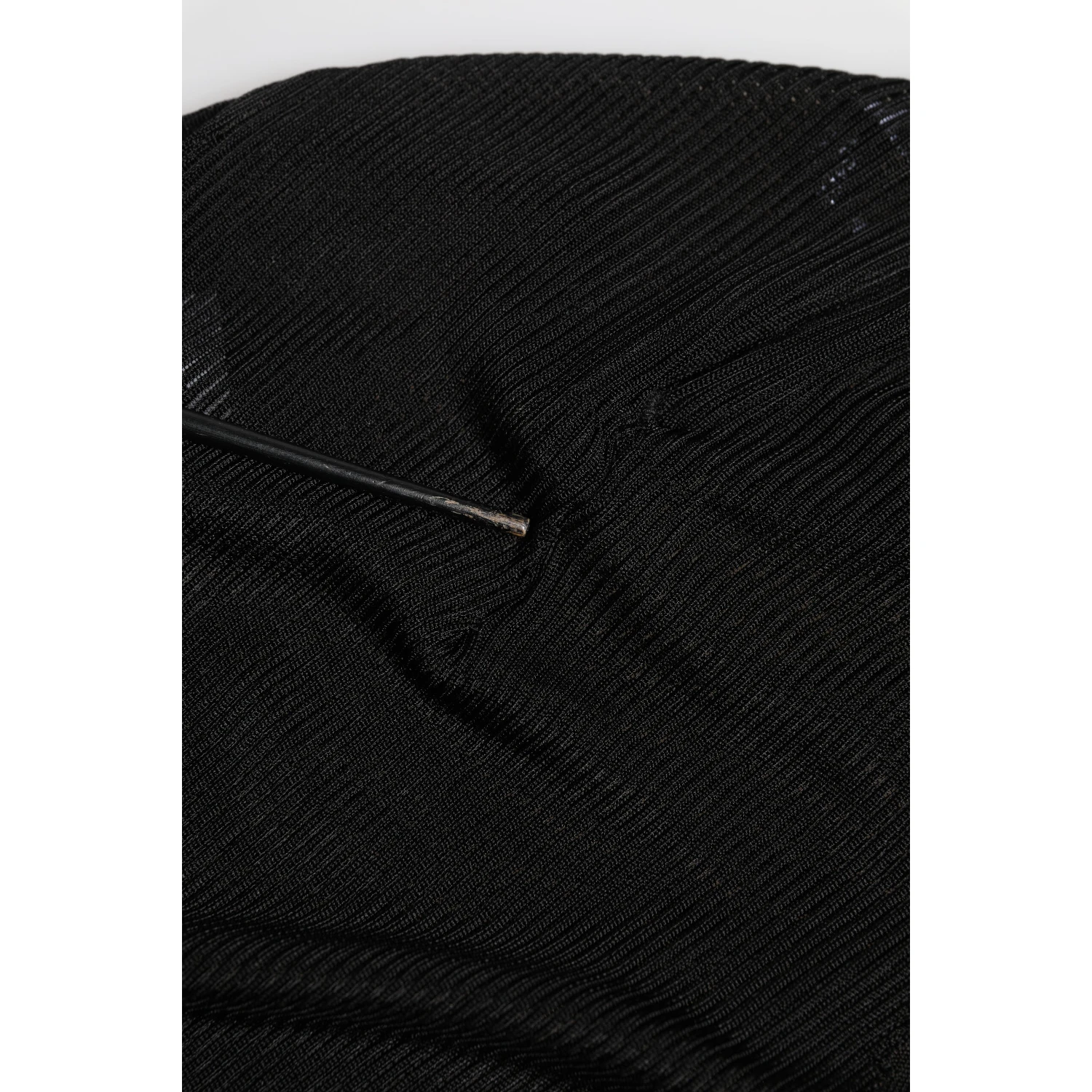 Black Viscose Turtle Neck Pullover Top