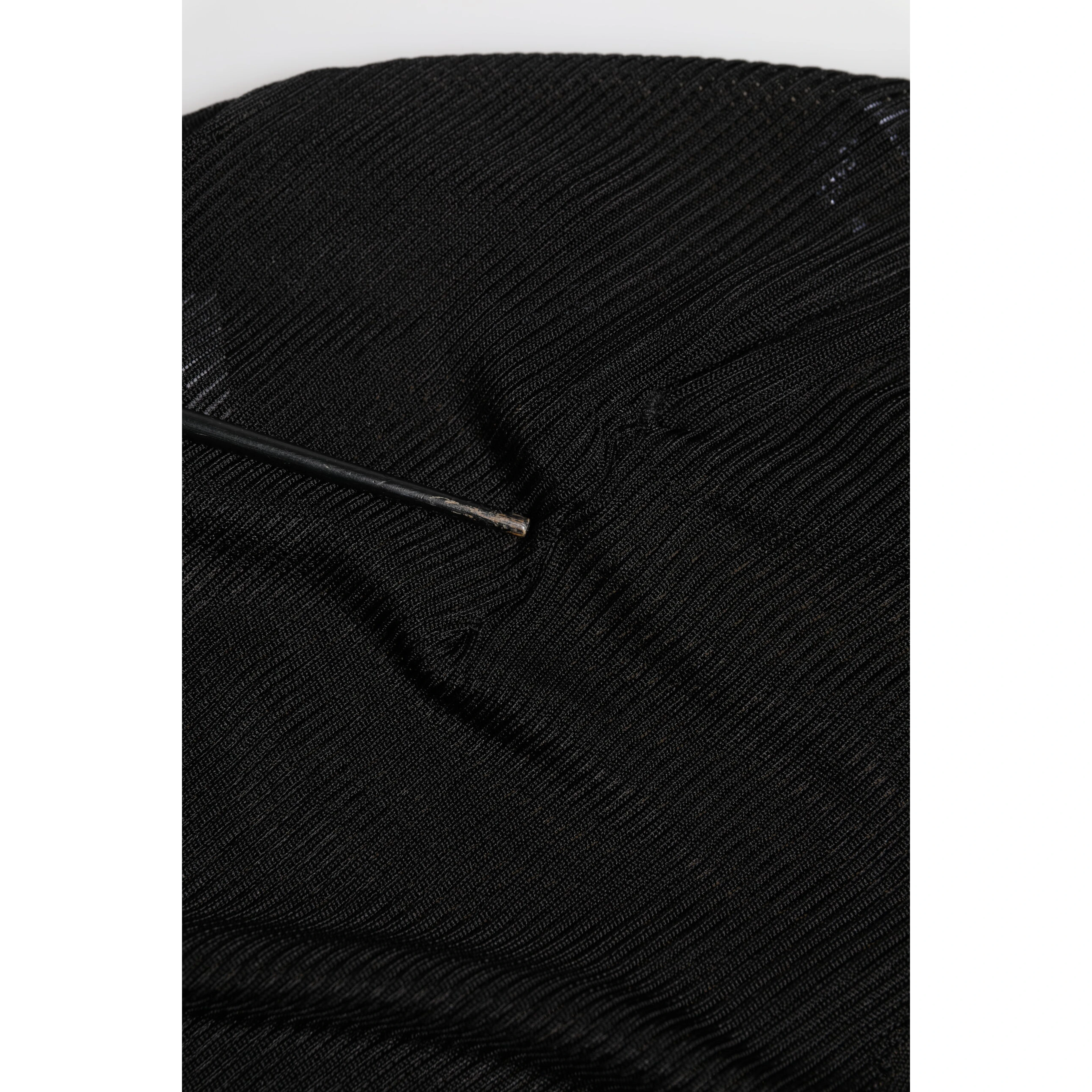 Black Viscose Turtle Neck Pullover Top