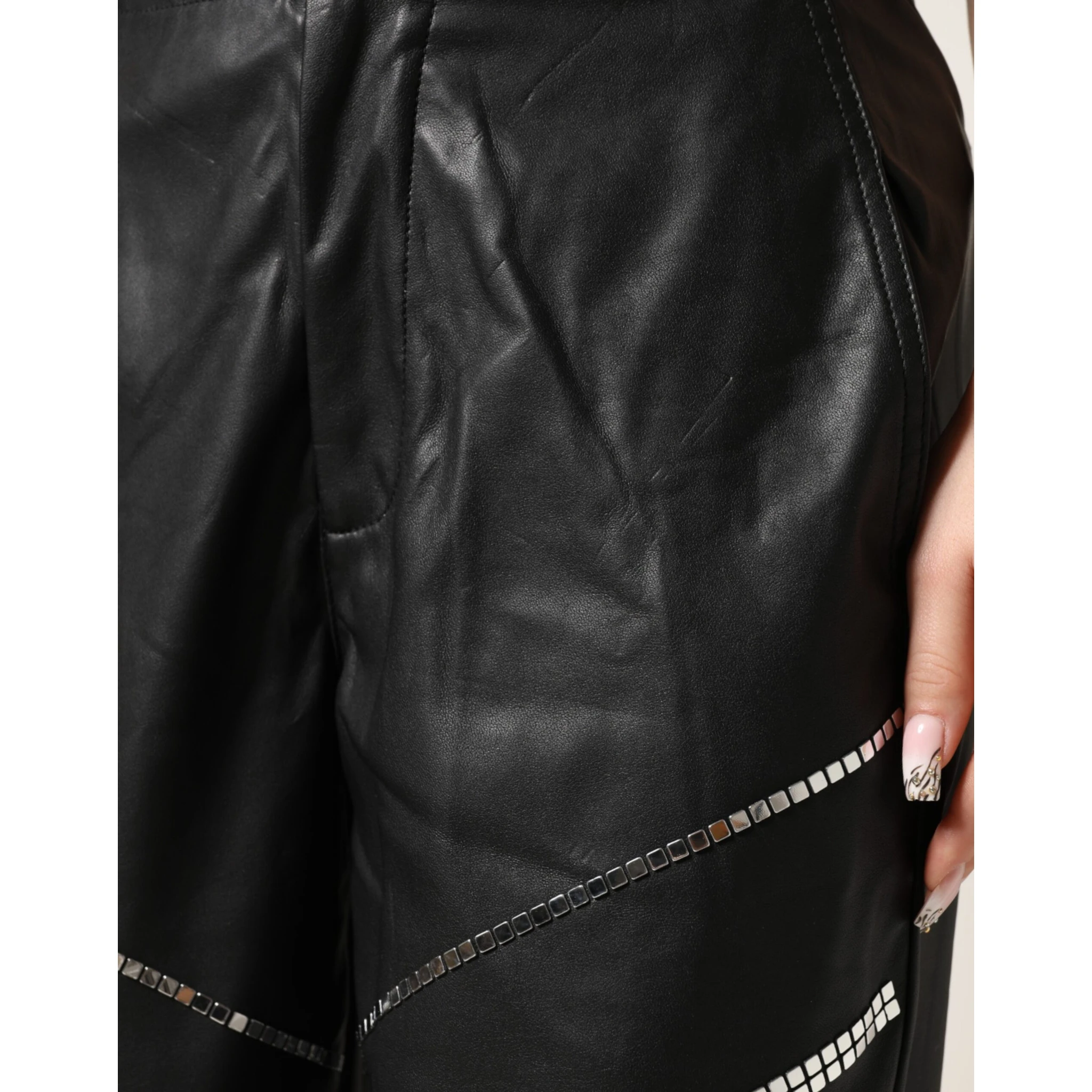 Black Embellished Tapered  Pants