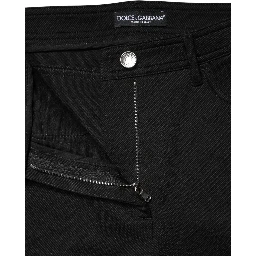 Black Nylon Stretch Skinny High Waist Pants