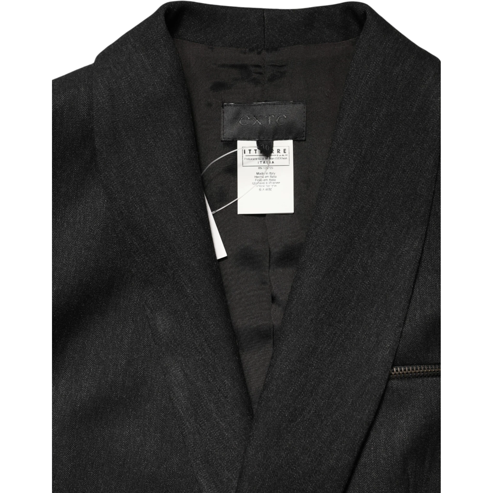 Black Double Breasted Pants Blazer Jacket 2 Piece Suit