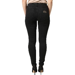 Black Cotton Stretch Skinny Denim Jeans