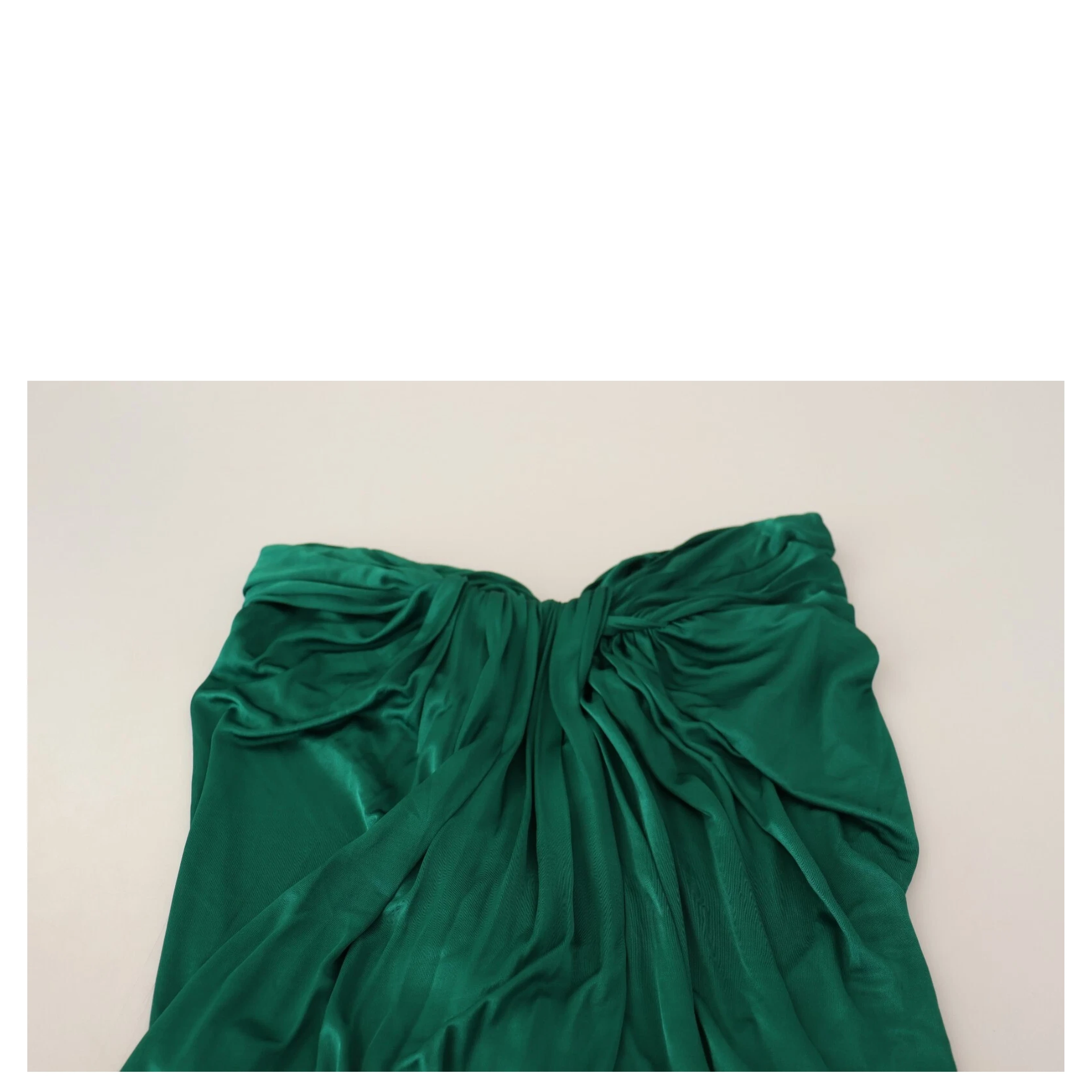 Dark Green High Waist Midi Skirt Pencil Cut Pleated