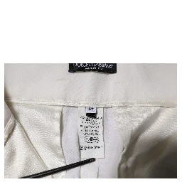 White Wool High Waist Tapered Trouser Pants