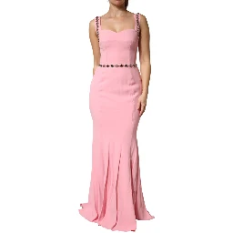 Pink Embellished Sheath Mermaid Gown Dress