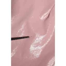 Glossy Pink Cotton High Waist Mini Skirt