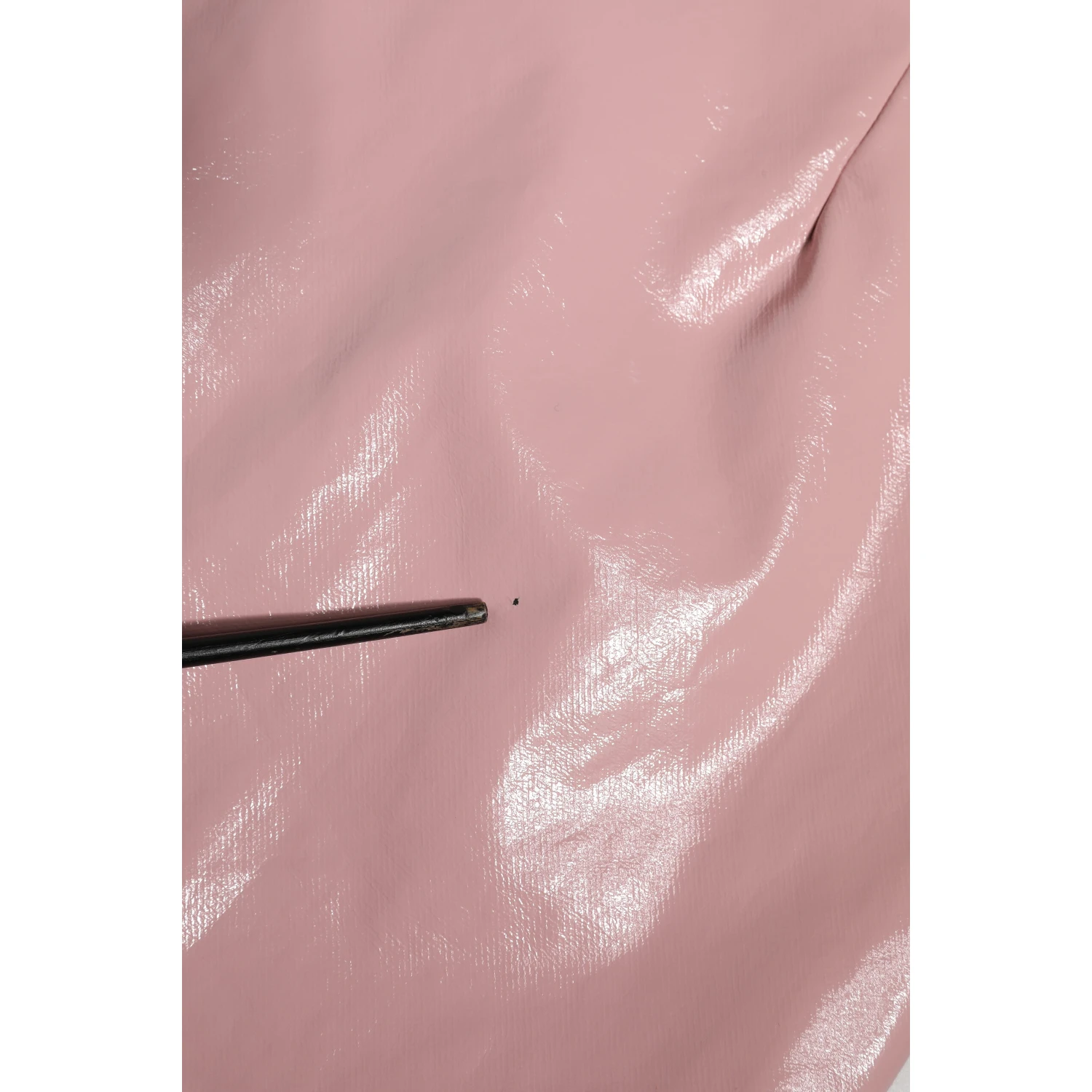 Glossy Pink Cotton High Waist Mini Skirt