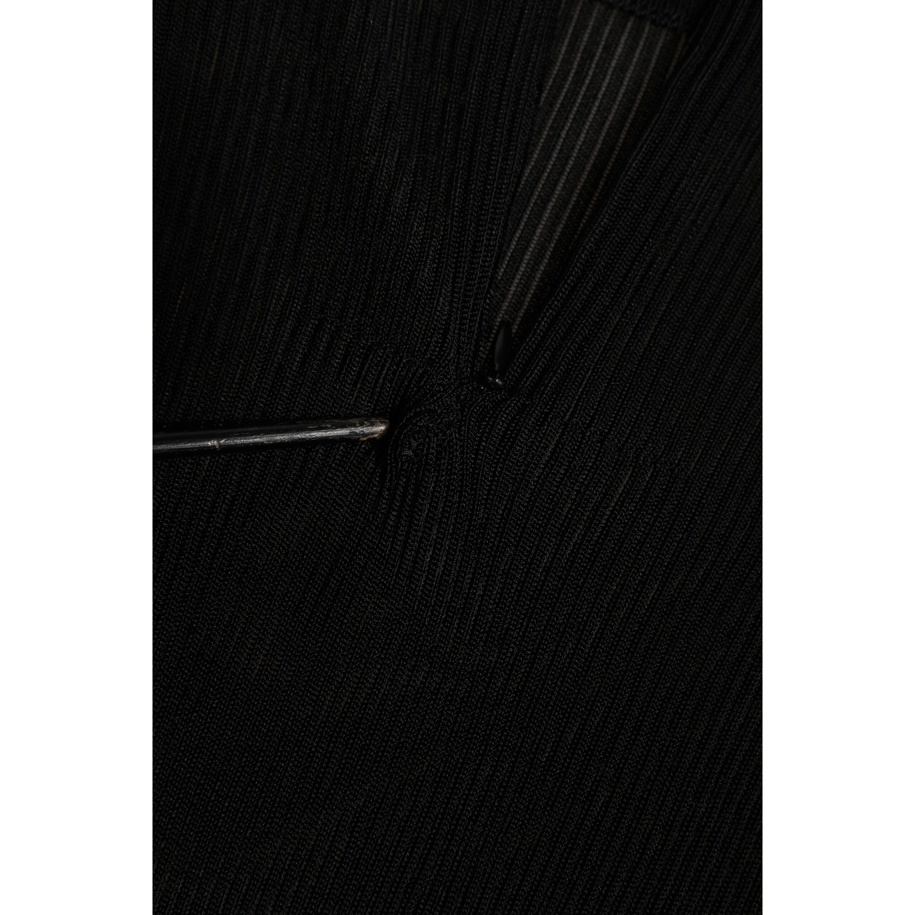 Black Viscose Turtle Neck Pullover Top