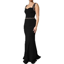 Black Embellished Sheath MermaidGown Dress