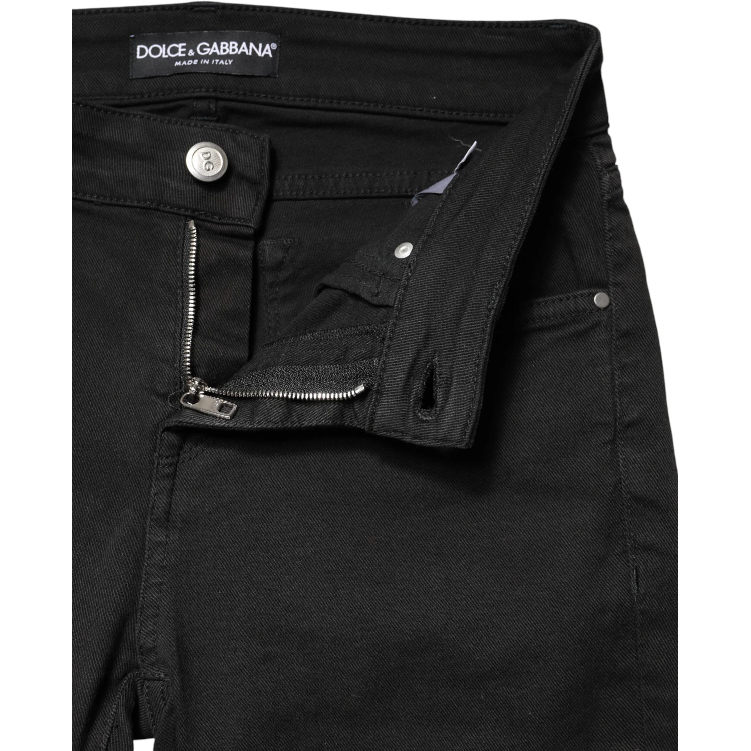Black Cotton Stretch Skinny Denim Jeans