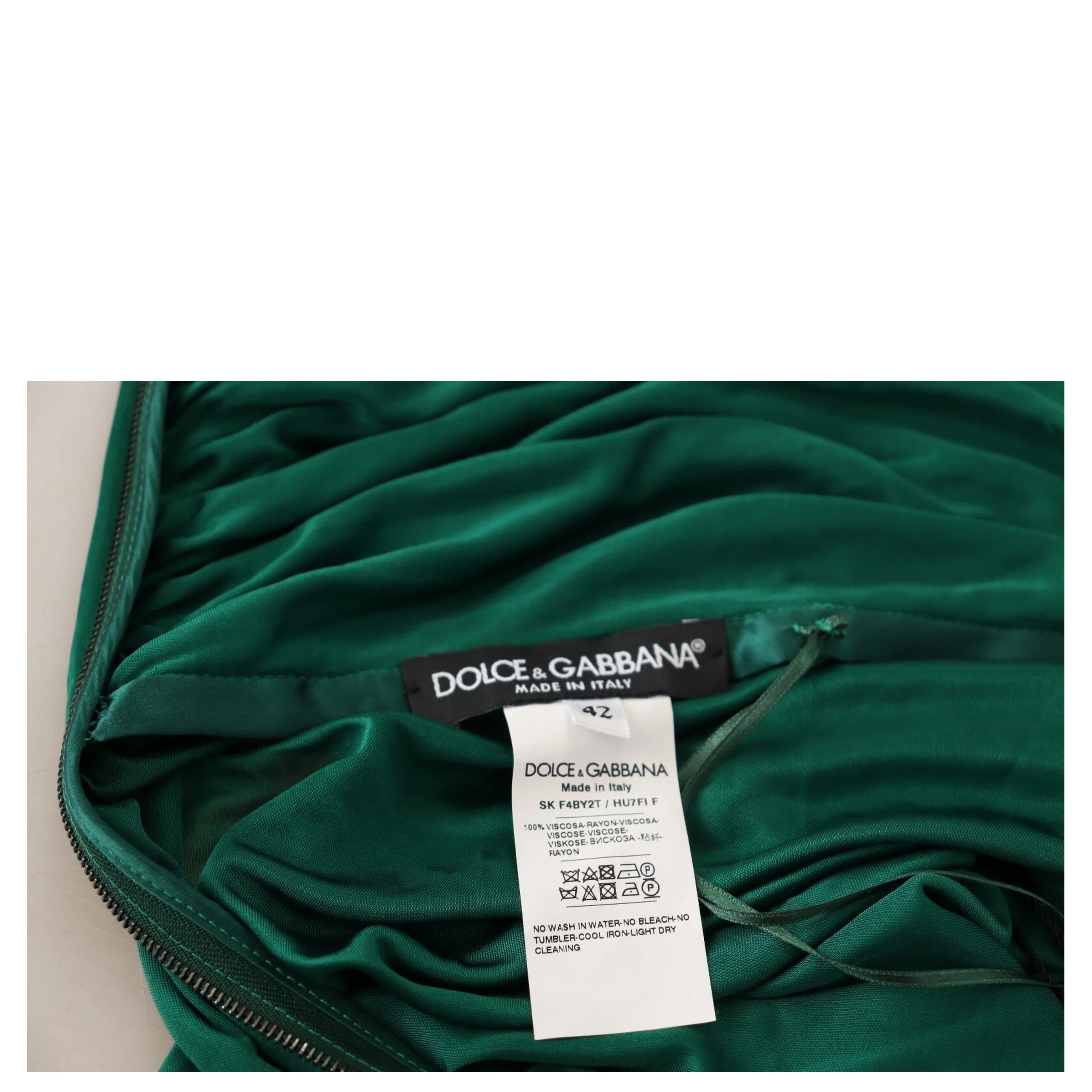 Dark Green High Waist Midi Skirt Pencil Cut Pleated