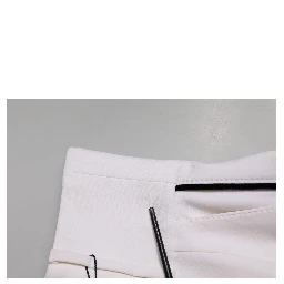 White Wool High Waist Tapered Trouser Pants