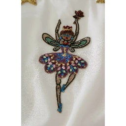 White Embellished Crystal Sequin Fairy  Top
