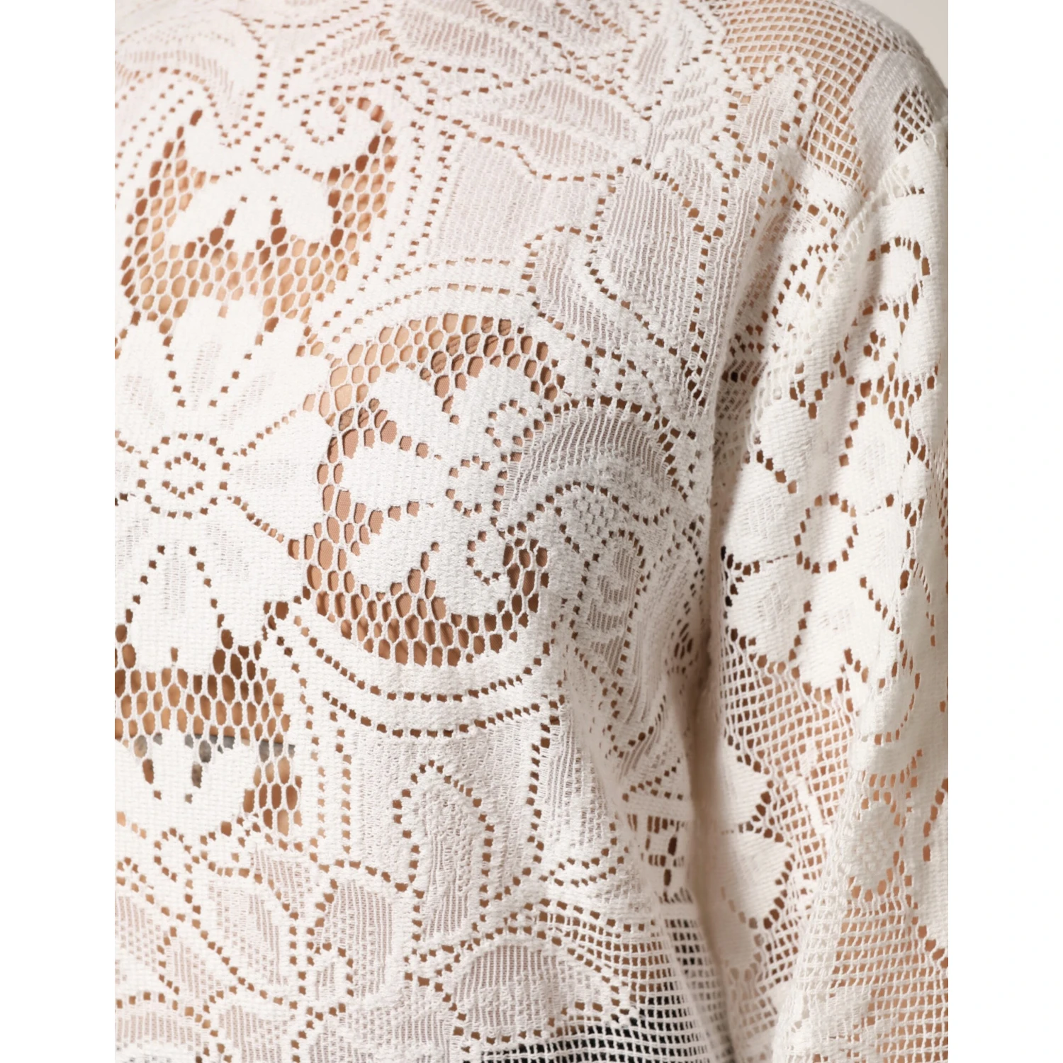 White Embroidery Lace Cotton Blouse Top