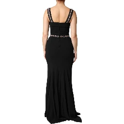 Black Embellished Sheath MermaidGown Dress