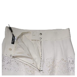 White Floral Lace High Waist Pencil Cut  Skirt