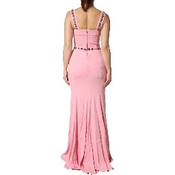 Pink Embellished Sheath Mermaid Gown Dress