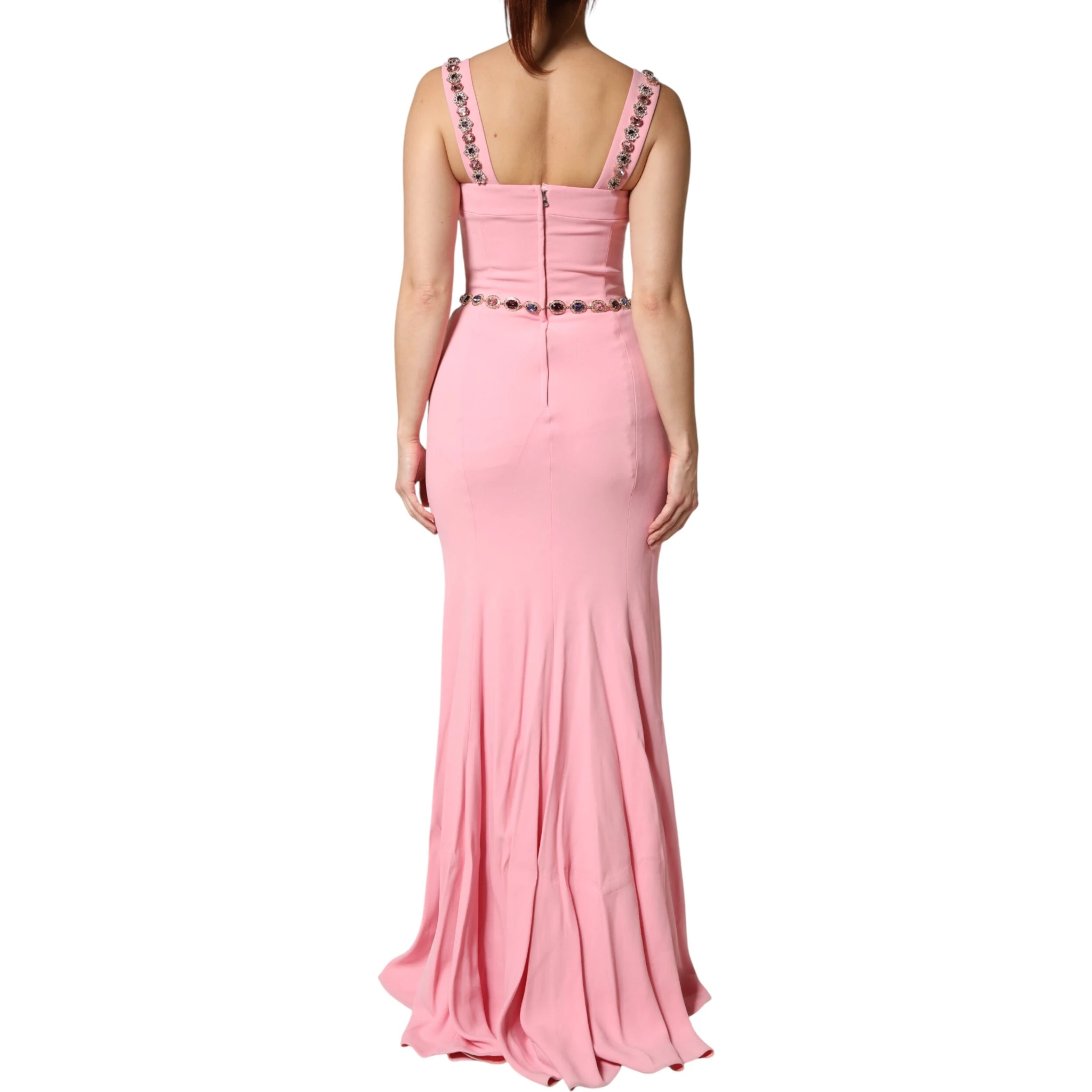 Pink Embellished Sheath Mermaid Gown Dress