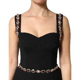 Black Embellished Sheath MermaidGown Dress