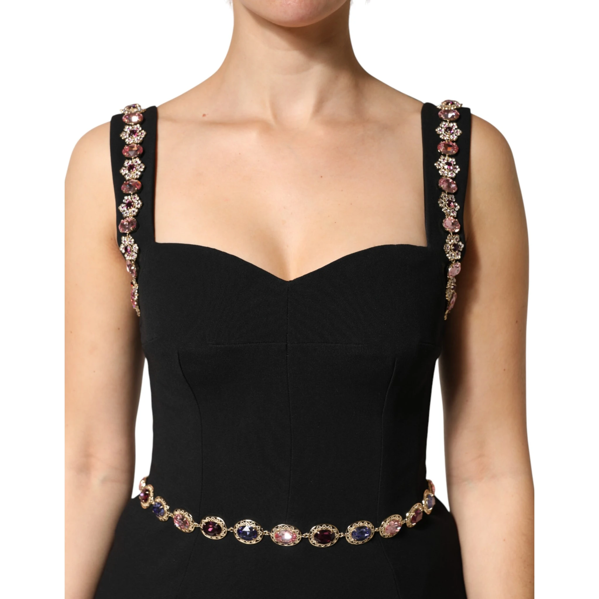 Black Embellished Sheath MermaidGown Dress