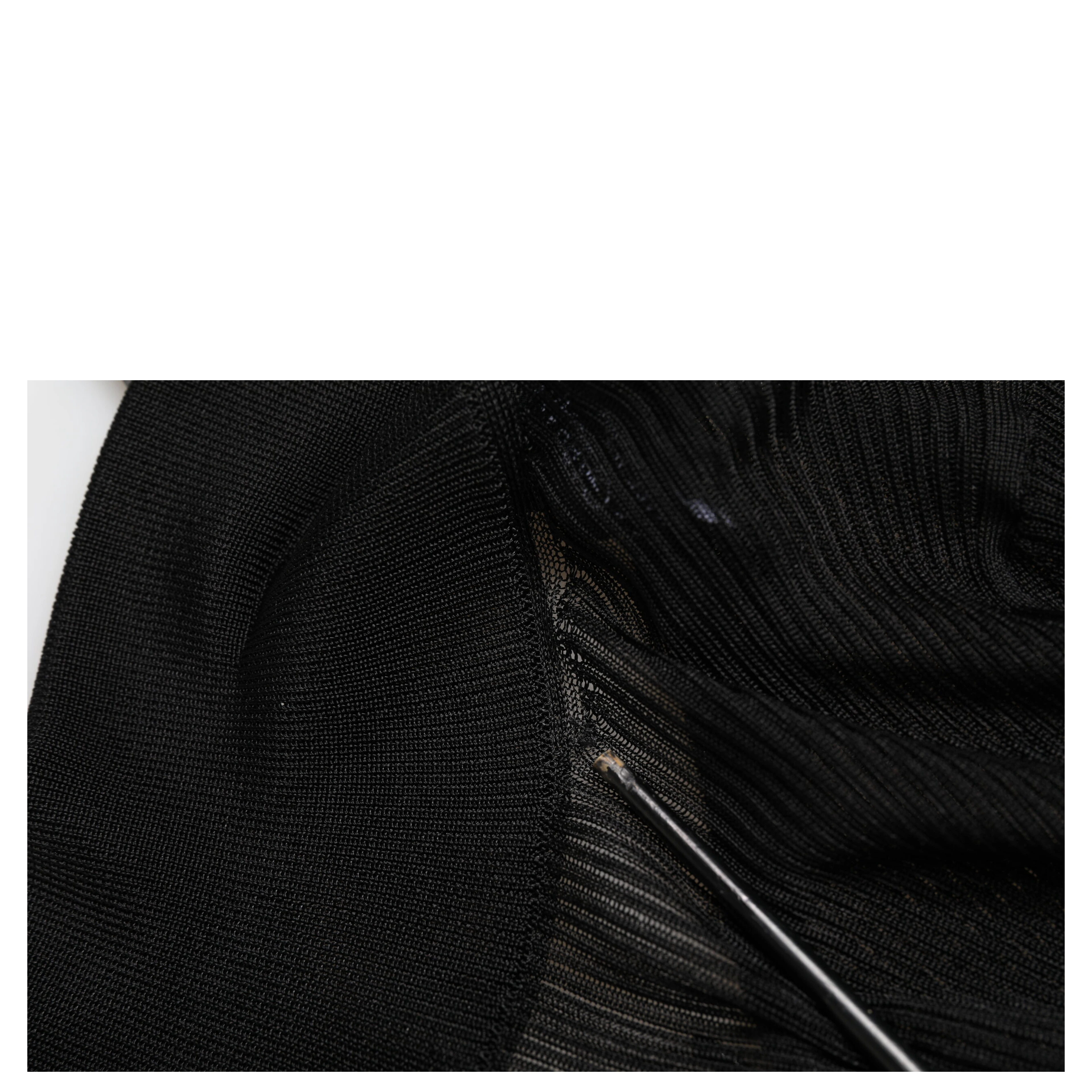 Black Viscose Turtle Neck Pullover Top