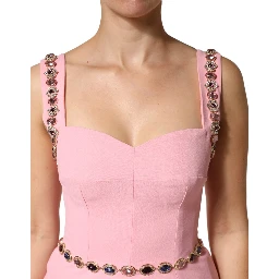 Pink Embellished Sheath Mermaid Gown Dress