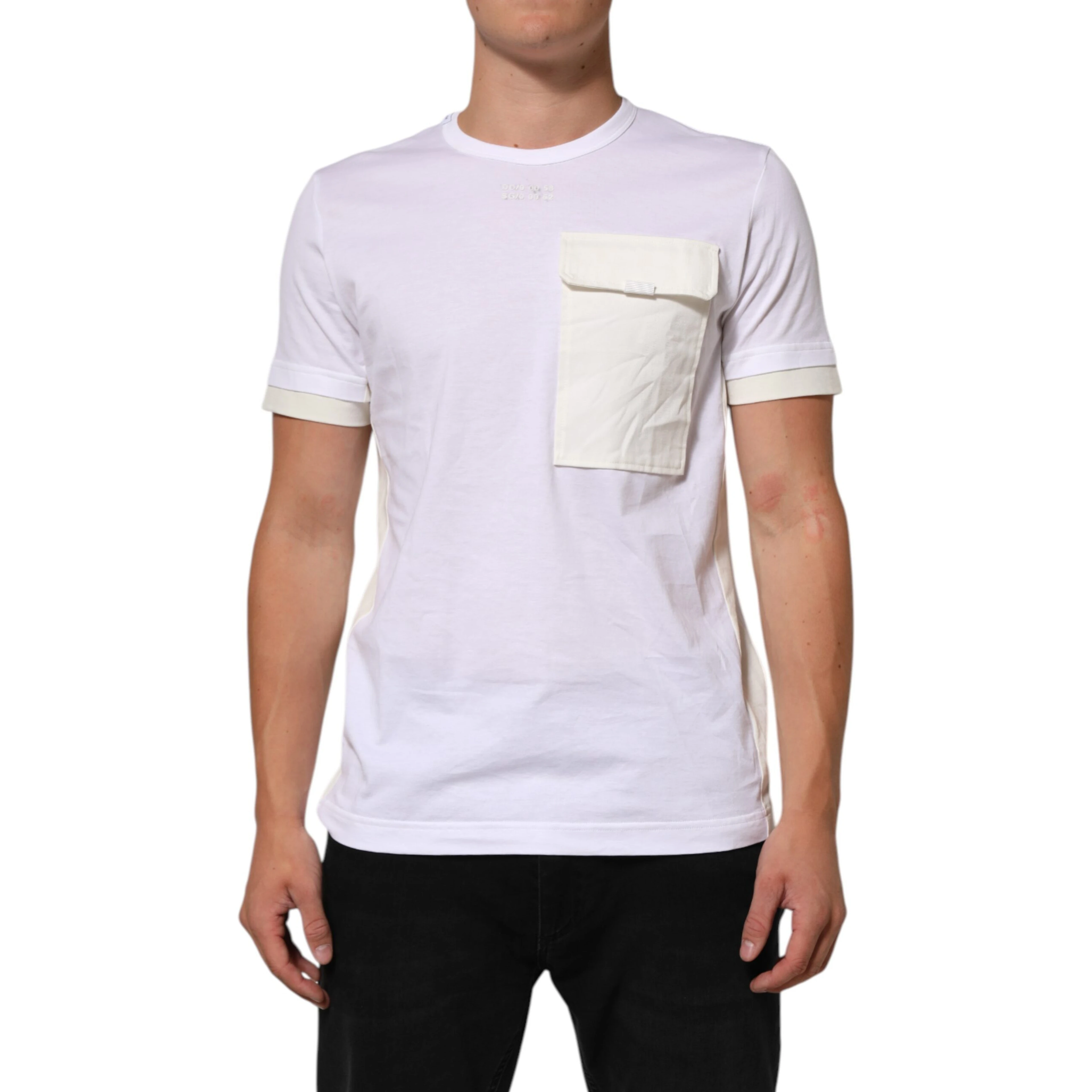 White Cotton Pocket Short Sleeves T-shirt