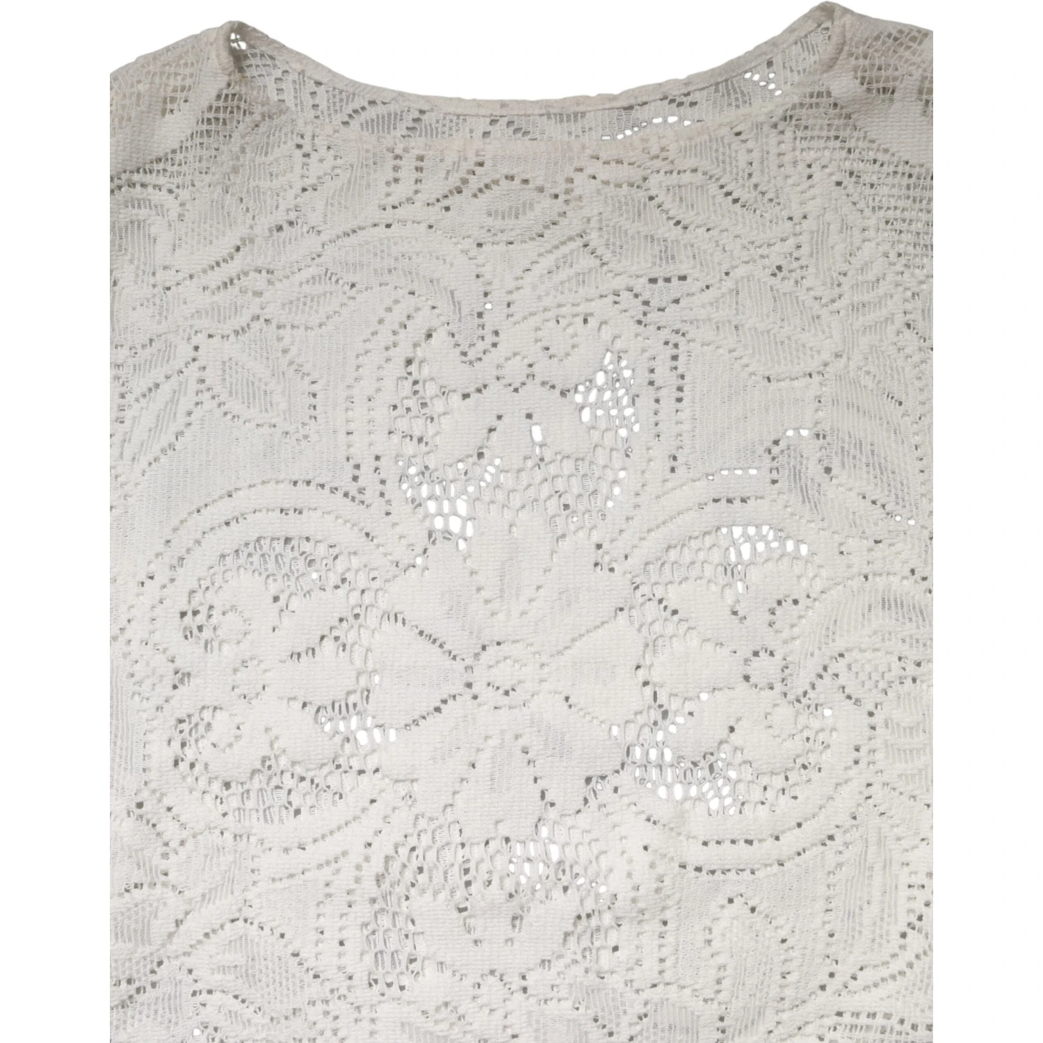 White Embroidery Lace Cotton Blouse Top