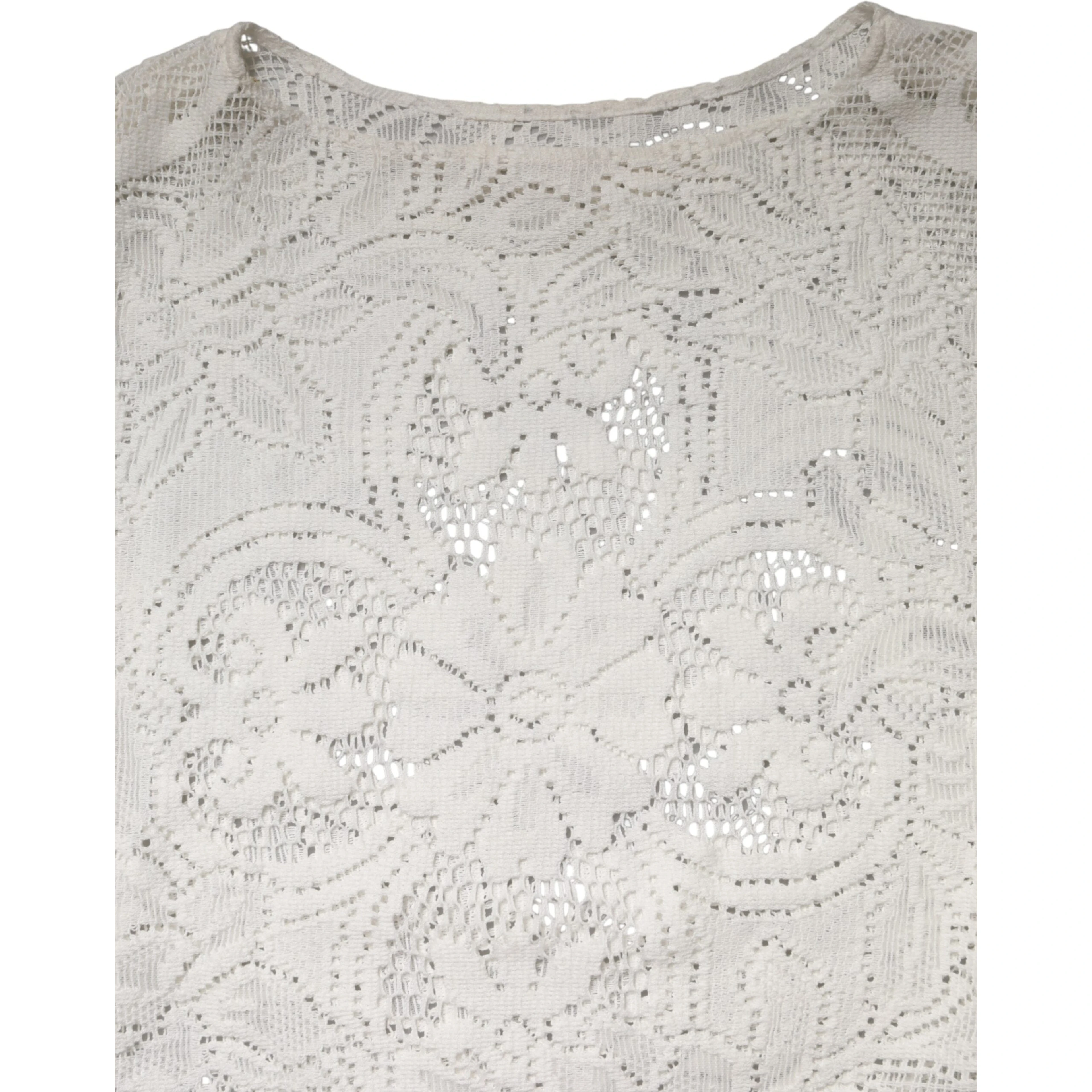 White Embroidery Lace Cotton Blouse Top