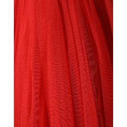 Red Floral Off Shoulder A-line Gown Dress