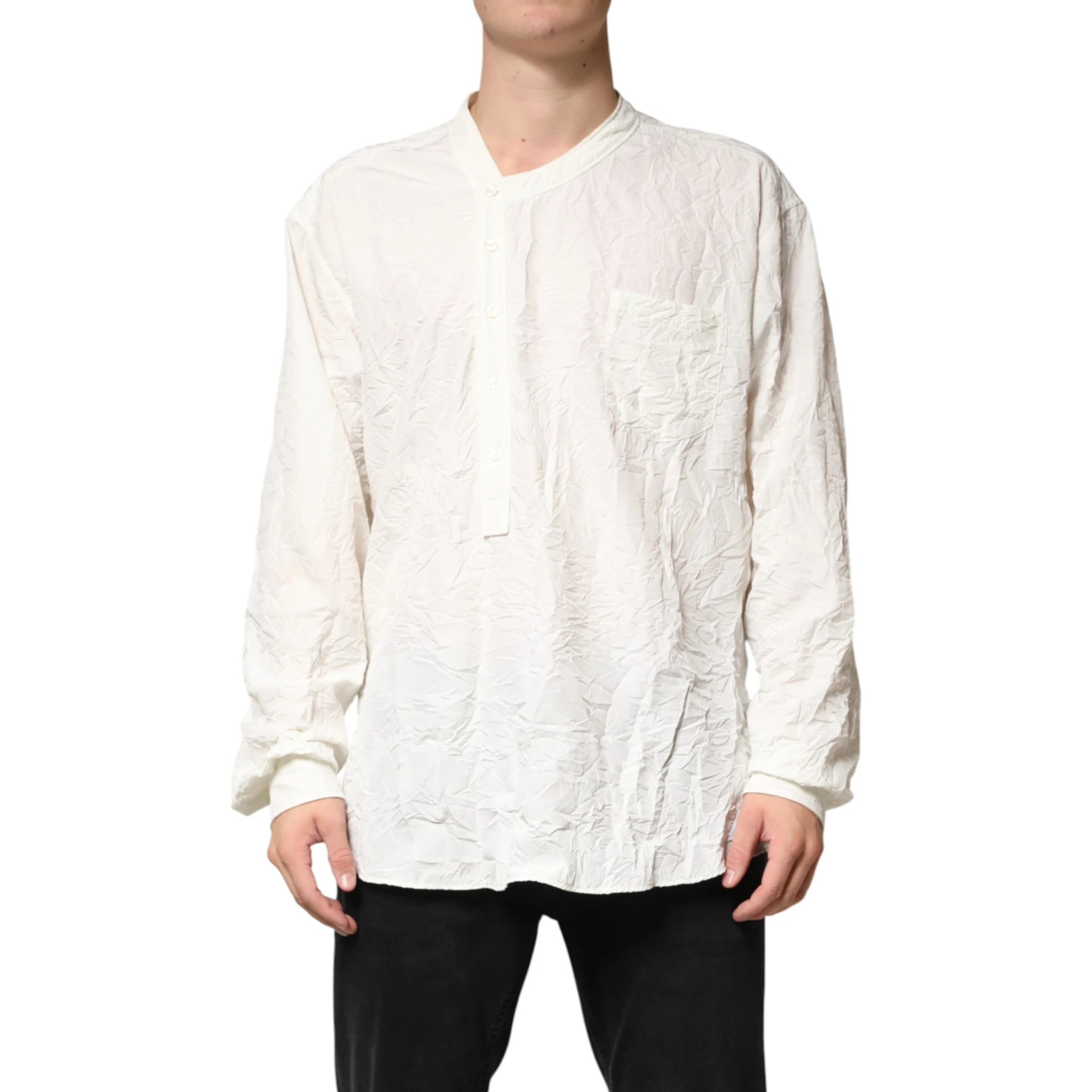 White Cotton Men Long Sleeves Men Shirt