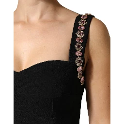 Black Embellished Sheath MermaidGown Dress