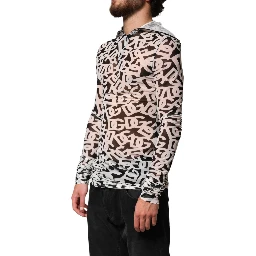 White DG Logo Long Sleeves Turtleneck Top
