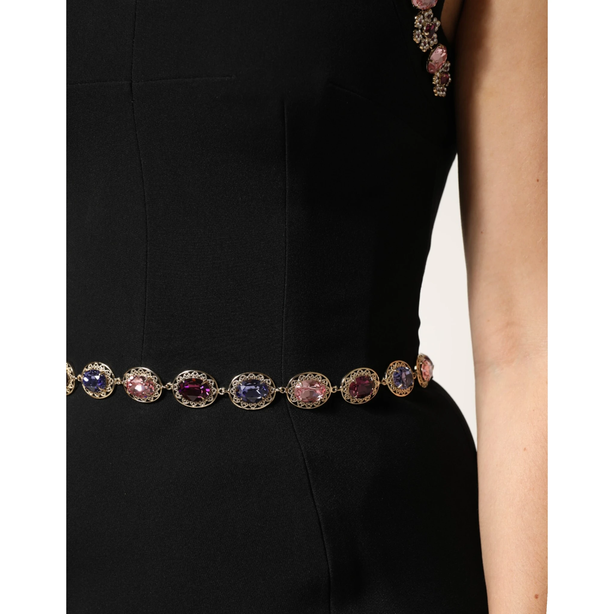 Black Embellished Sheath MermaidGown Dress
