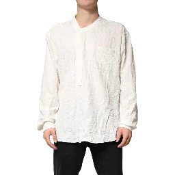 White Cotton Men Long Sleeves Men Shirt