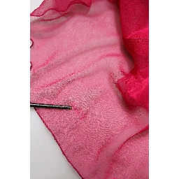 Pink Silk Embellished A-line Midi Dress