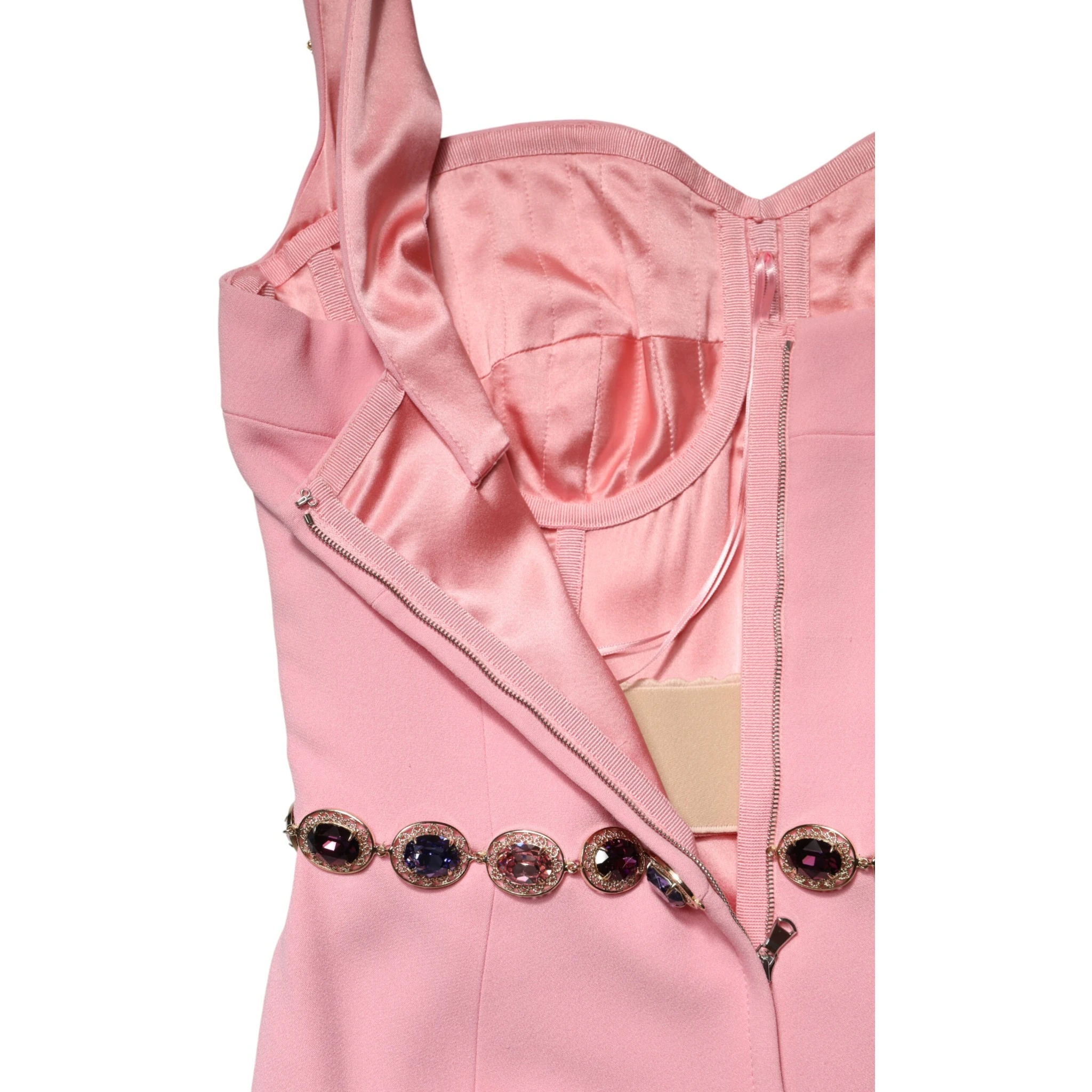 Pink Embellished Sheath Mermaid Gown Dress