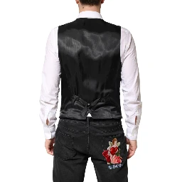 Black Stripes Wool Dress Men Waistcoat Vest