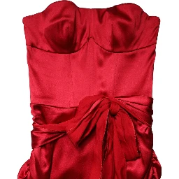 Red Silk Strapless Sheath Long Gown Dress