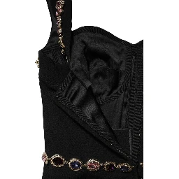 Black Embellished Sheath MermaidGown Dress