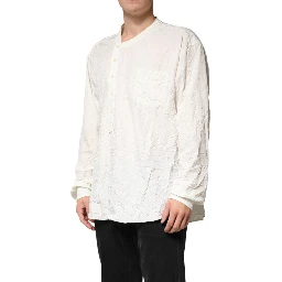 White Cotton Men Long Sleeves Men Shirt