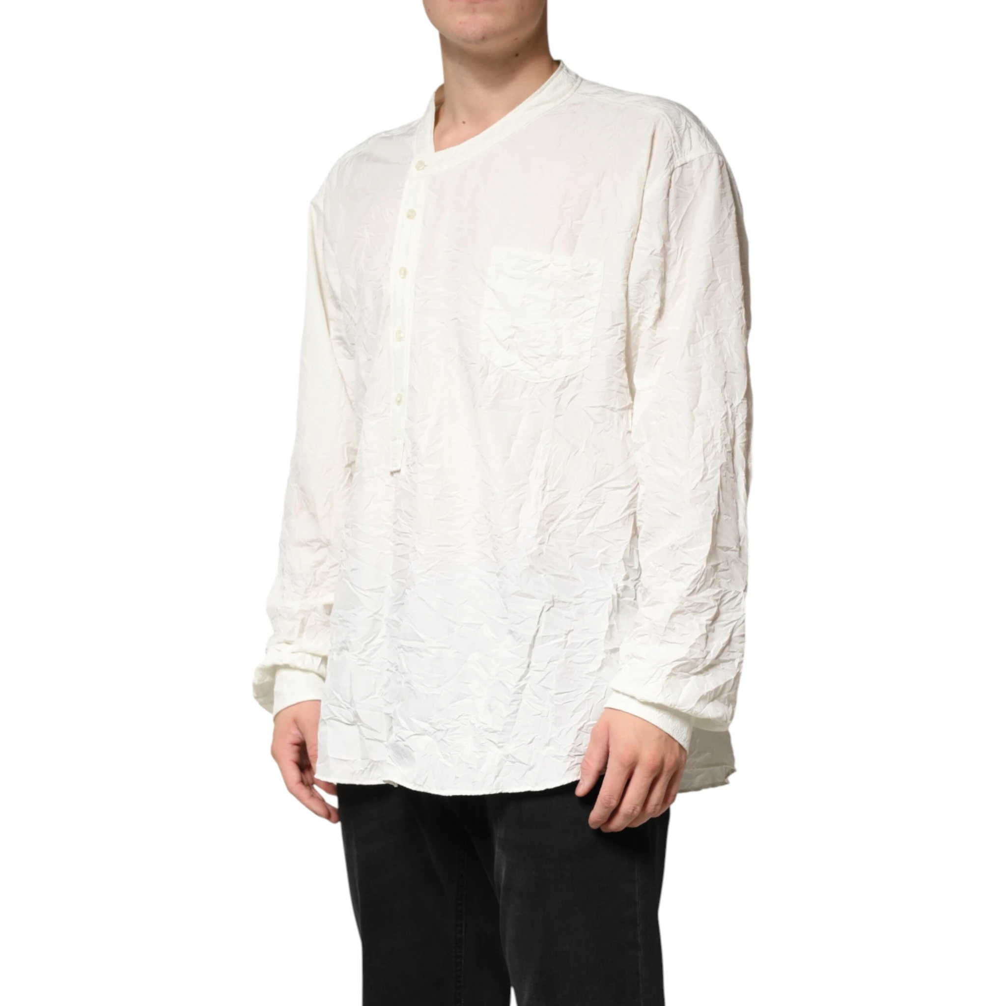 White Cotton Men Long Sleeves Men Shirt