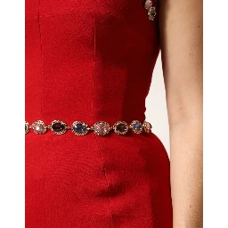 Red Embellished Sheath Mermaid Gown Dress