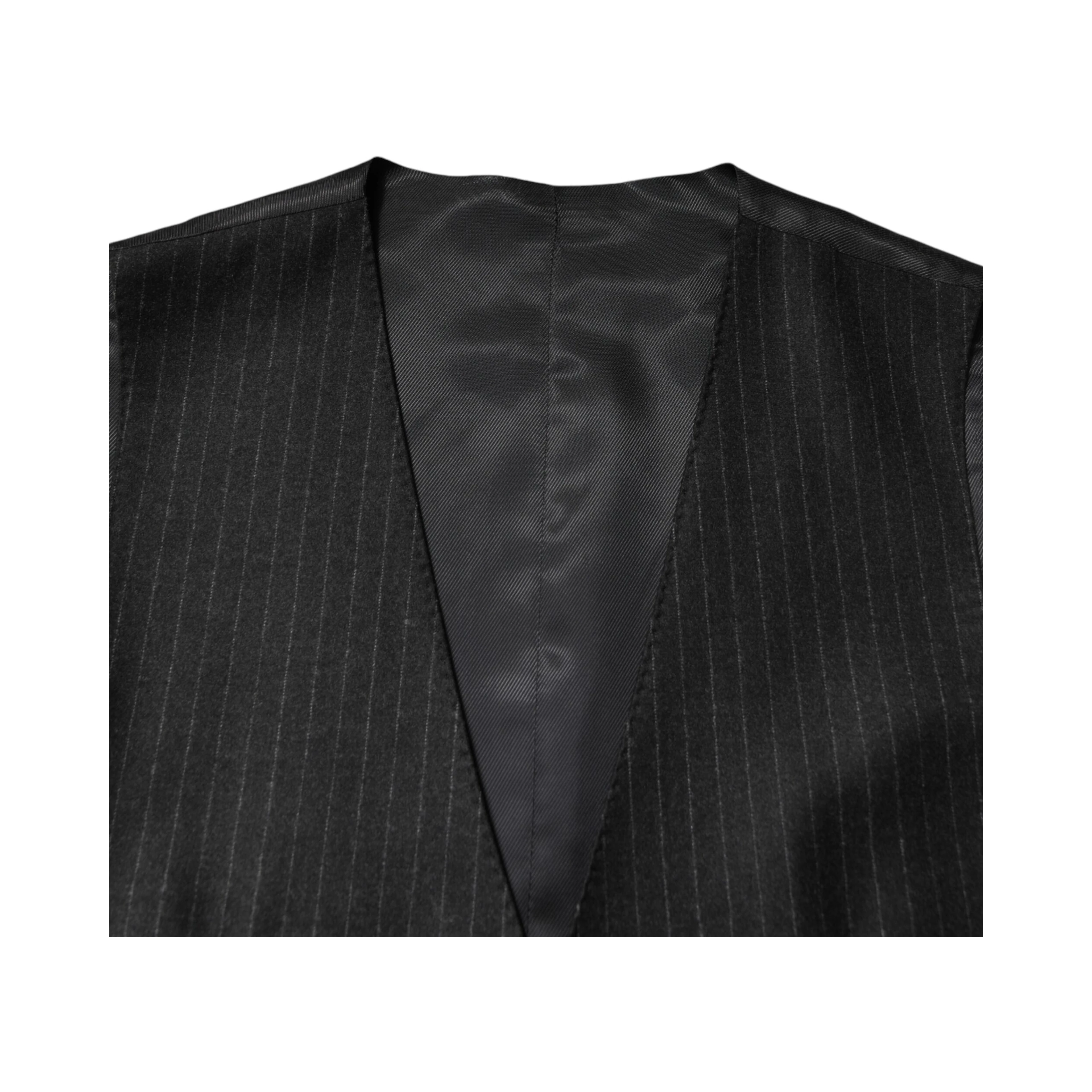 Black Stripes Wool Dress Men Waistcoat Vest
