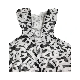 White DG Logo Long Sleeves Turtleneck Top