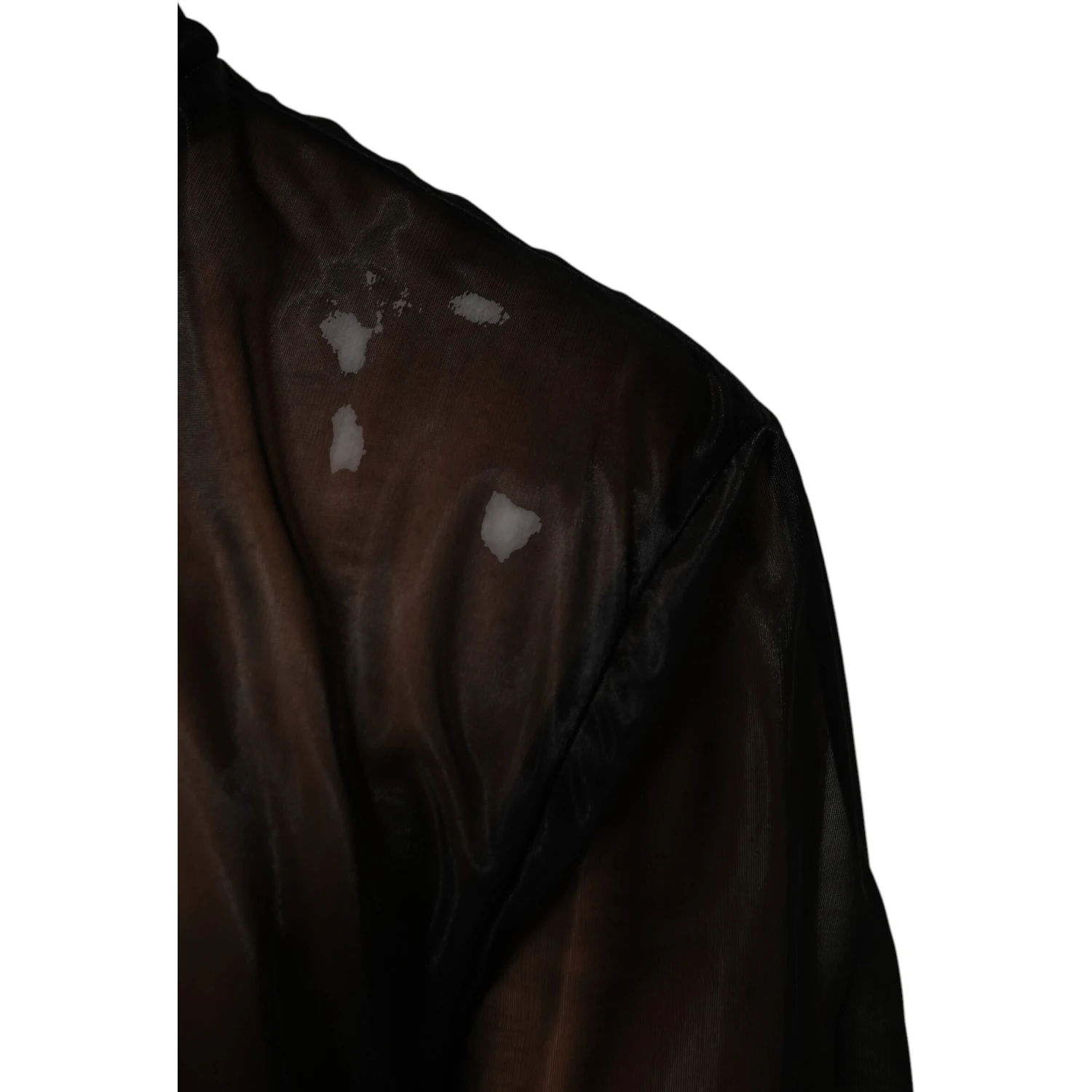 Black Sheer Long Sleeves Turtleneck Top